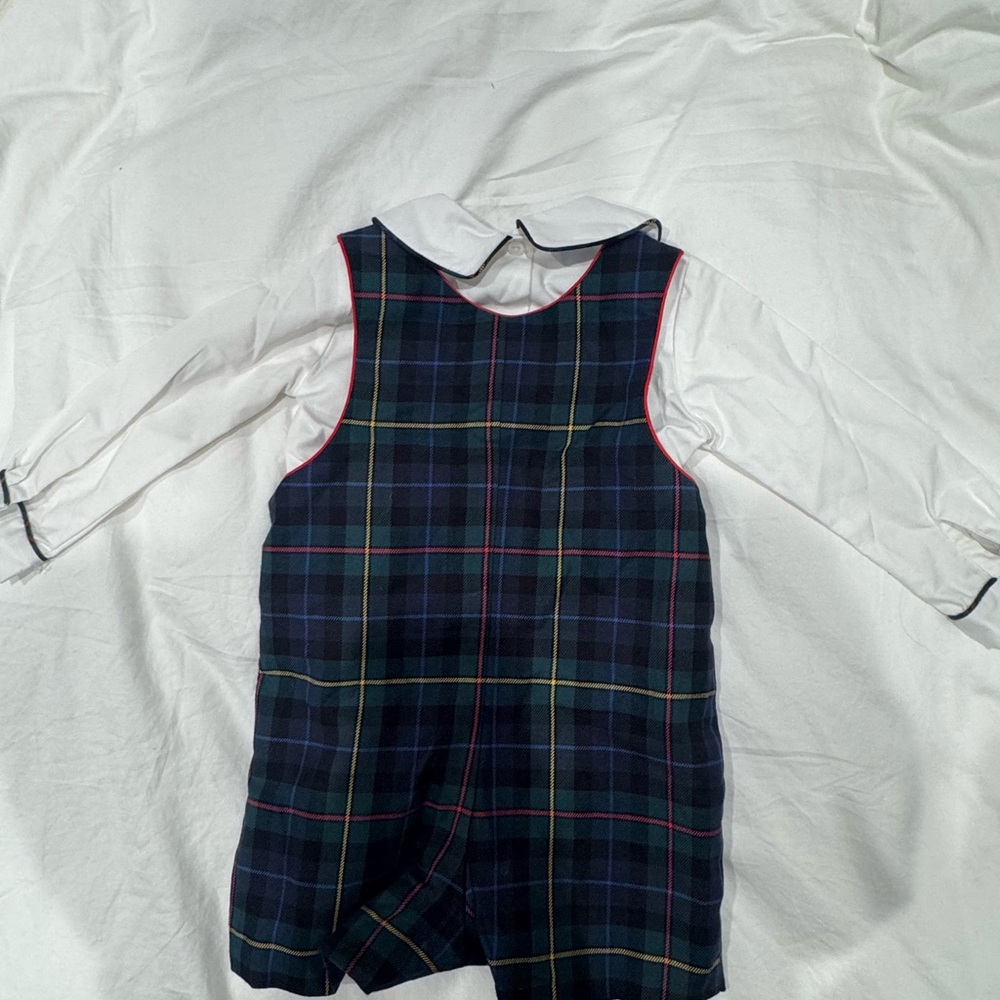Plaid Kids One Piece with White Sleeves - Picture 2 of 3